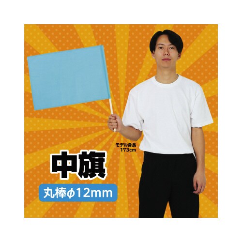 中旗 水色 旗:W50×H36cm 旗竿:57cm