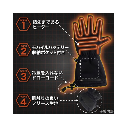 ヒーター手袋でんき手ぽっか