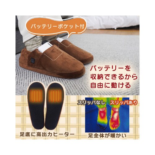 どこでも床暖スリッパ