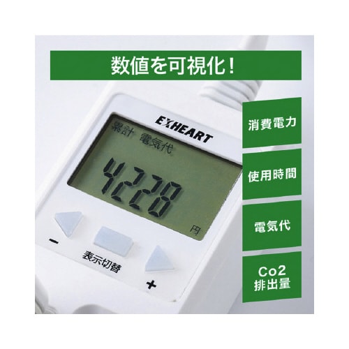 賢く節電ワットメーター付きタップ6個口