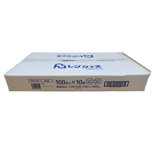 レジ袋西40号東30号乳白薄手100枚×40冊