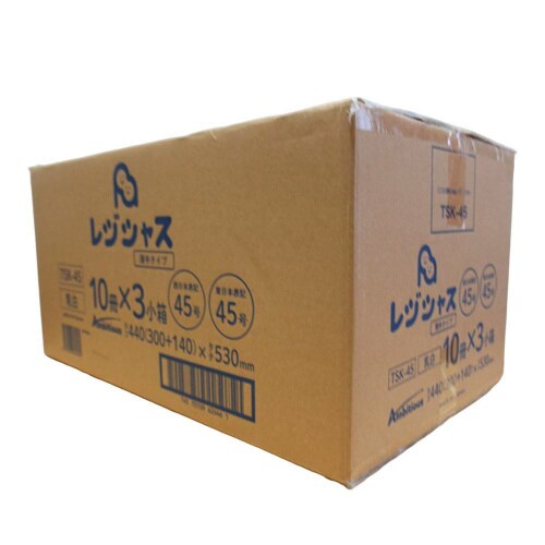 レジ袋西45号東45号乳白薄手100枚×30冊