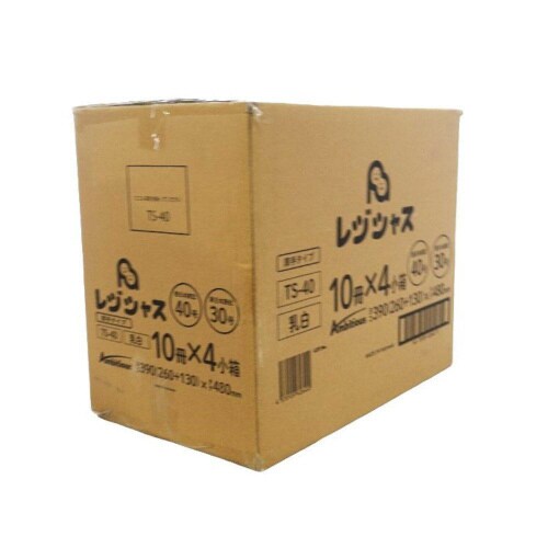 レジ袋西40号東30号乳白厚手100枚×40冊