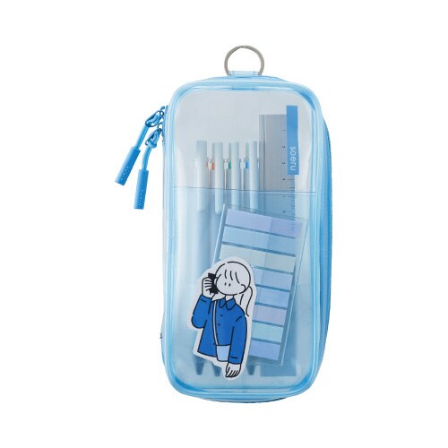 ラウンドジップペンケース フロストクリヤー