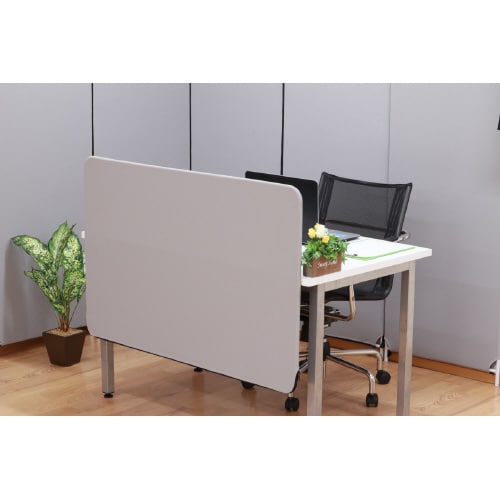 クロス張りデスクトップパネル ライトグレー