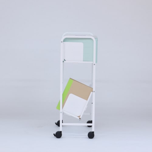 平棚傾斜棚自在スチールラック 2段