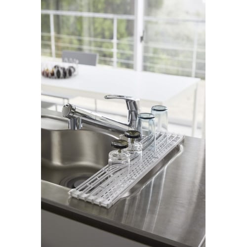 折り畳み水切り タワー トレー付き L ホワイト