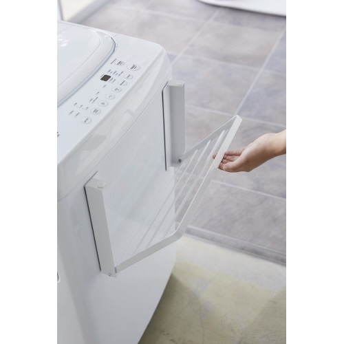 洗濯機横マグネット折り畳み棚 タワー ホワイト