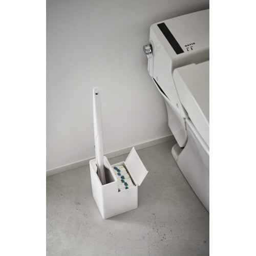 替ブラシ収納付流せるトイレブラシスタンド タワー