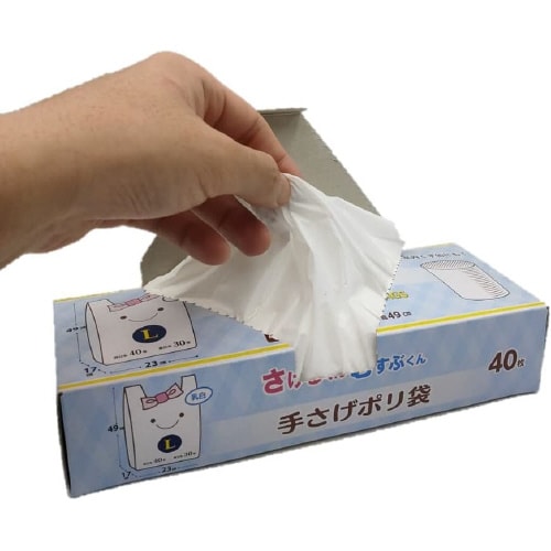 手さげポリ袋12号S乳白 100枚入 5セット