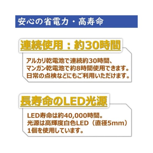 LED常備灯ホワイト10本入 (電池別・単3×2)