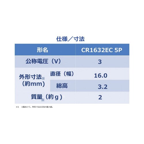 コイン形リチウム電池 CR1632 5個