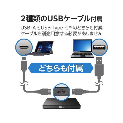 外付け DVDドライブ 書込ソフト バスパワー 黒