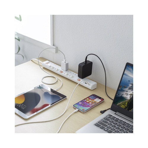 節電タップ(2P・6個口・2m・ホワイト)