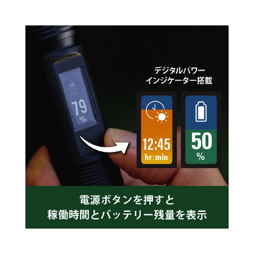 デジタルインジケーター付き充電式ハンドライト