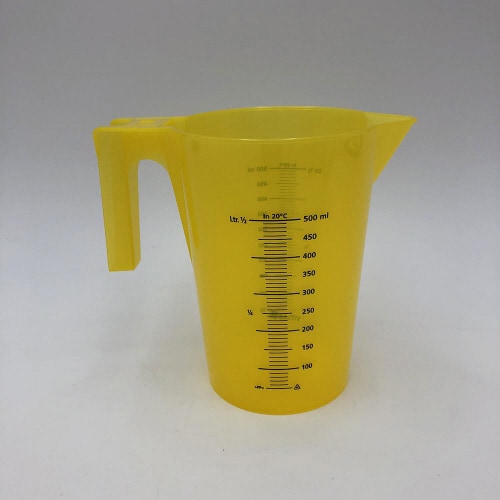 500ml 黄 カラフル手付ビーカー