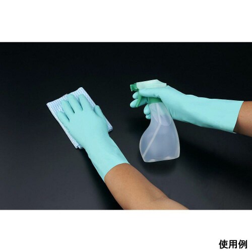 ニトリルゴム製手袋 薄手 M グリーン