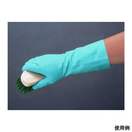 ニトリルゴム製手袋 薄手 M グリーン