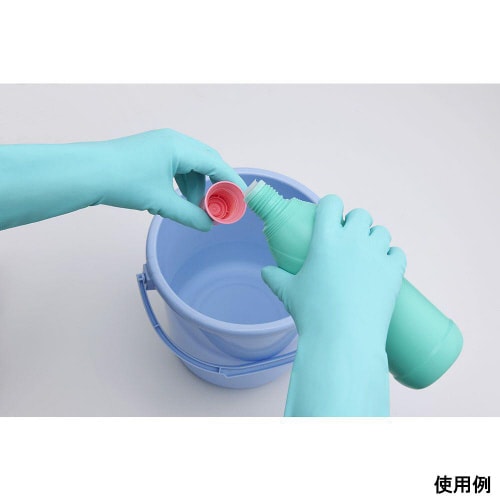ニトリルゴム製手袋 薄手 L グリーン