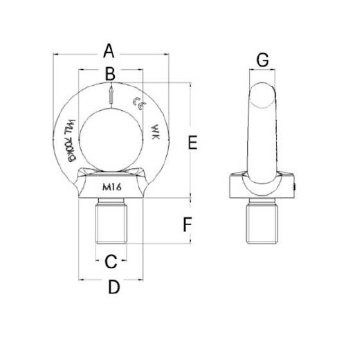 M10x17mm アイボルト(炭素鋼製)