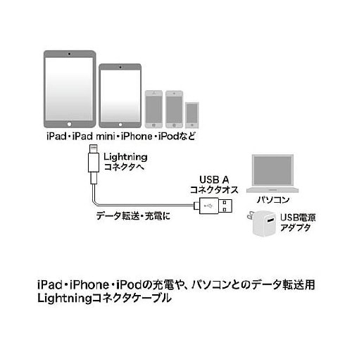 1.0m USBケーブル(USB A−L