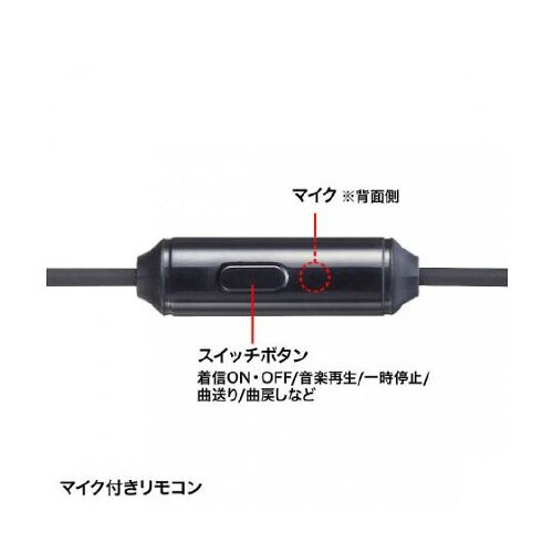 1.2m ステレオイヤホン(マイク付)