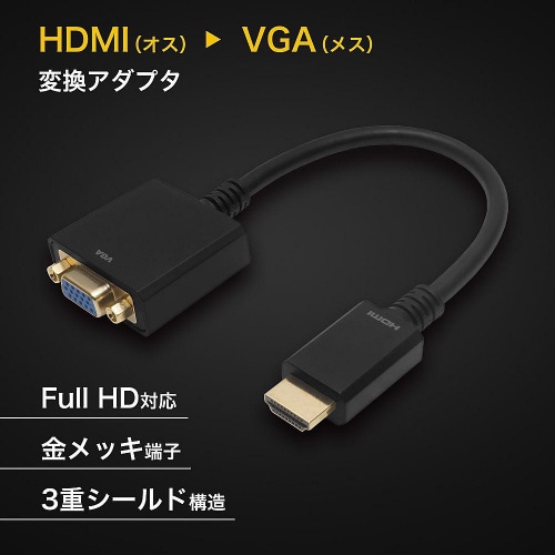 HDMI−VGA変換アダプタ 15cm