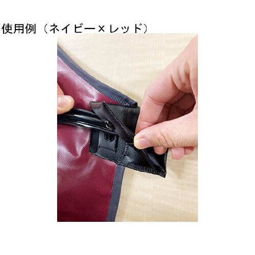 ヒモイランWガードエプロン ネイビー×レ