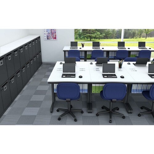 オフィスデスク 平机 幅800 WH天板BK脚