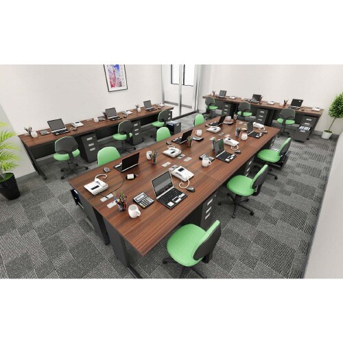 オフィスデスク 平机 幅1200 DB天板BK脚