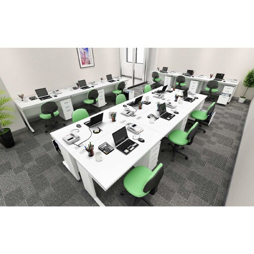 オフィスデスク 平机 幅1200 WH天板WH脚