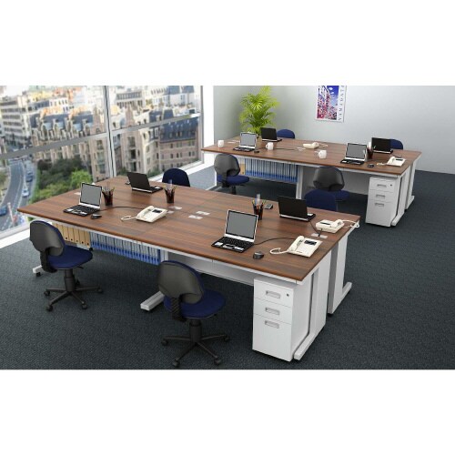 オフィスデスク 平机 幅1400 DB天板WH脚