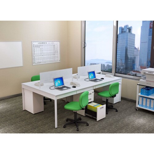 フリーアドレス2414 パネル、引出し付き WH