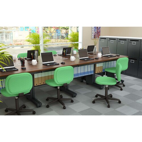 配線オフィスデスク平机 幅800DB天板BK脚