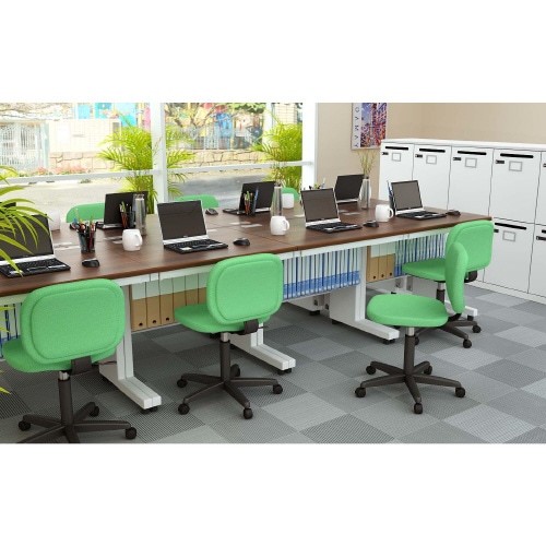 配線オフィスデスク平机 幅800DB天板WH脚