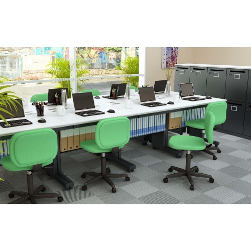 配線オフィスデスク平机 幅800WH天板BK脚