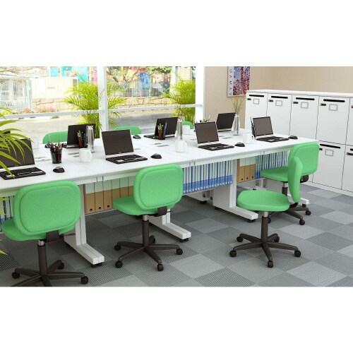 配線オフィスデスク平机 幅800WH天板WH脚