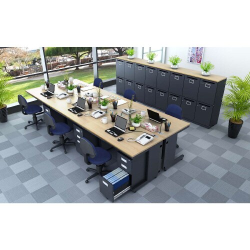 配線オフィスデスク平机 幅1200NA天板BK脚