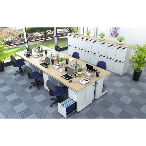 配線オフィスデスク平机 幅1200NA天板WH脚