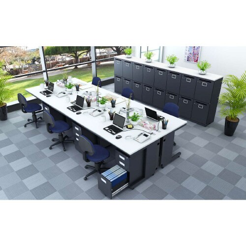 配線オフィスデスク平机 幅1200WH天板BK脚