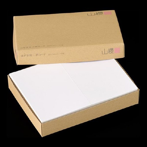 挨拶状カード はがき二折サイズ S 角 100枚