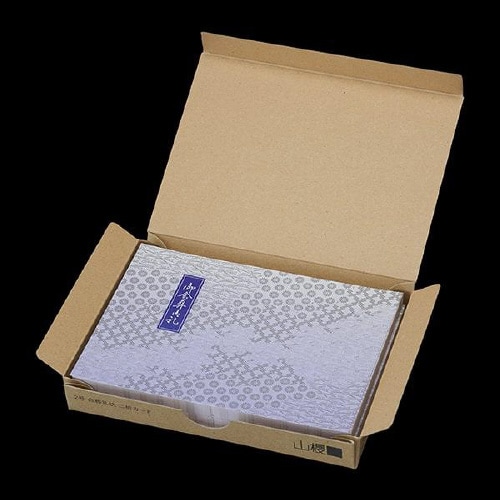 会葬礼状 二折 No.485 格子 紺 100枚