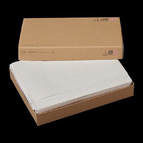 挨拶状カード 1号二折 金縁 D 100枚