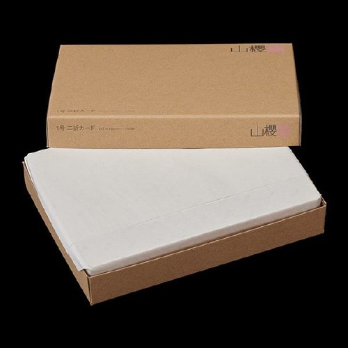 挨拶状カード 1号二折 金縁 D 金寿 100枚