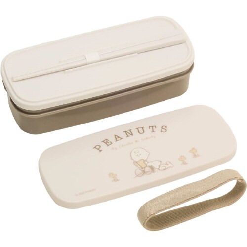2段ランチボックス ベージュ スヌーピー