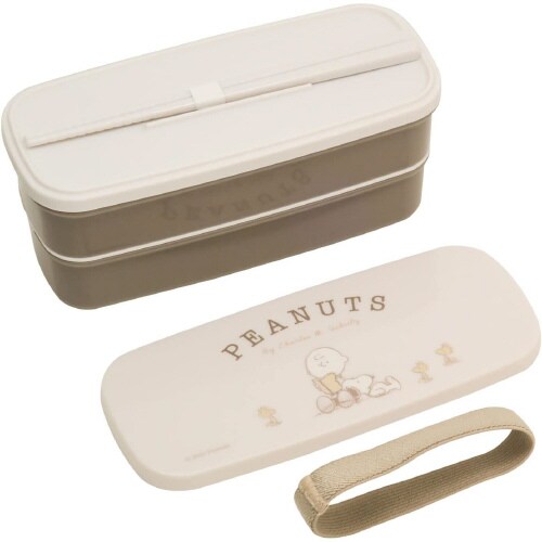 2段ランチボックス ベージュ スヌーピー