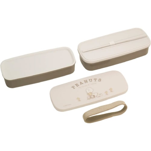 2段ランチボックス ベージュ スヌーピー