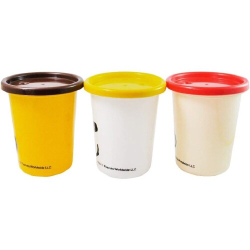 ストロー付タンブラー 3個 スヌーピーフェイス×2