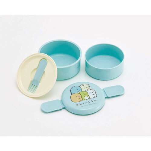 丸型ランチボックス フォーク付 すみっコぐらし×2