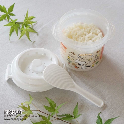 電子レンジ炊飯器 1合 スノコ付 スヌーピー